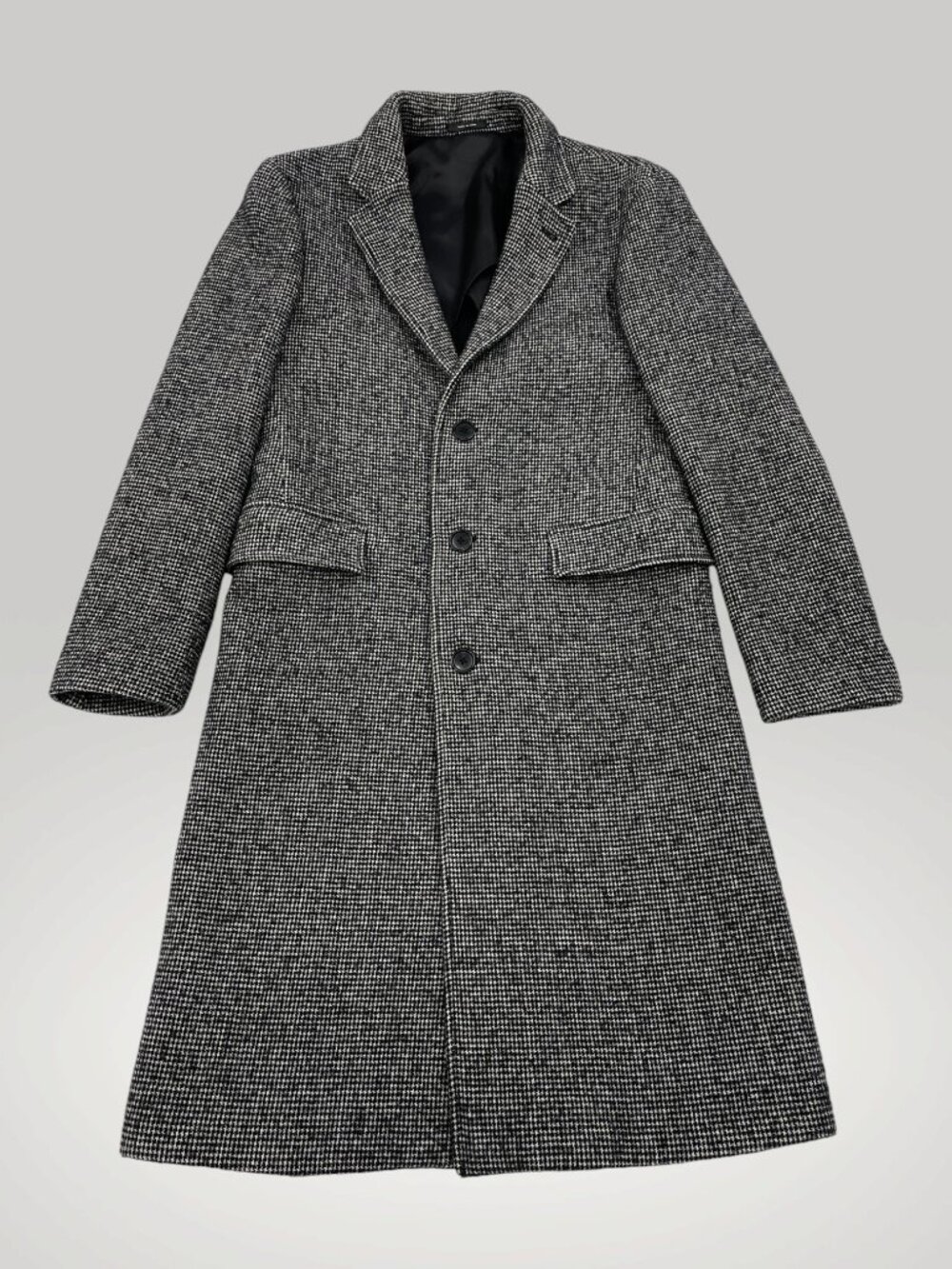 CLUB MONACO Manteco Italian Wool Houndstooth Long Overcoat Coat Men’s 38